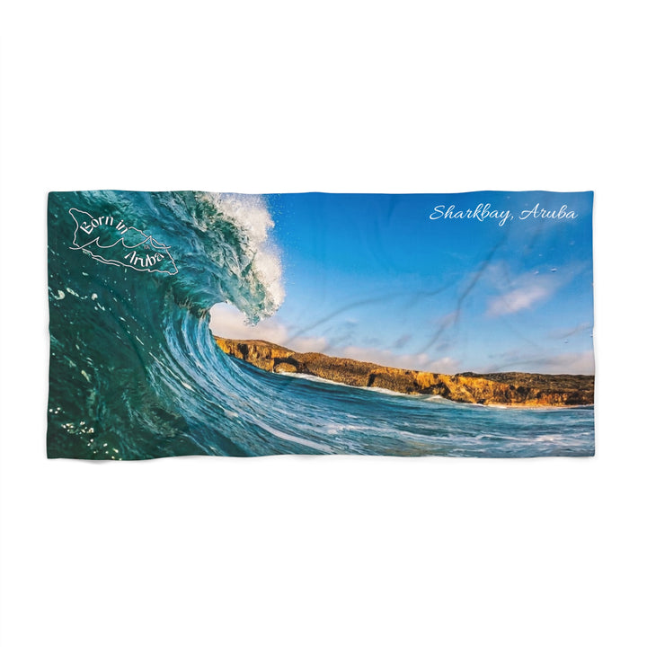 Born in Aruba ~ Shark bay wave towel • Original island photography