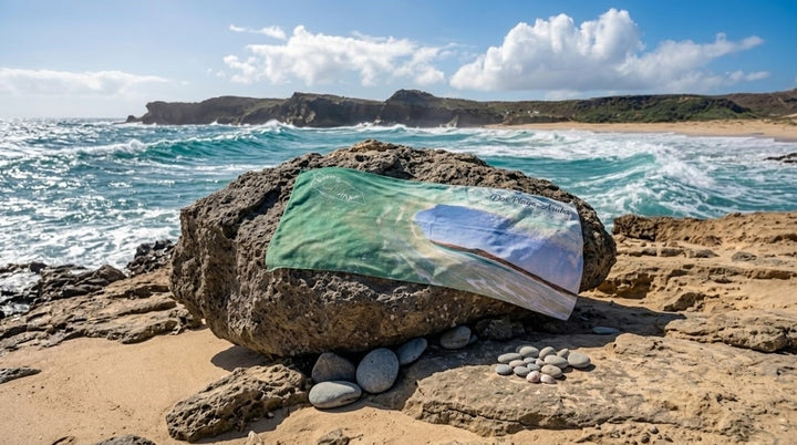Born in Aruba ~ Dos playa wave towel • Original island photography