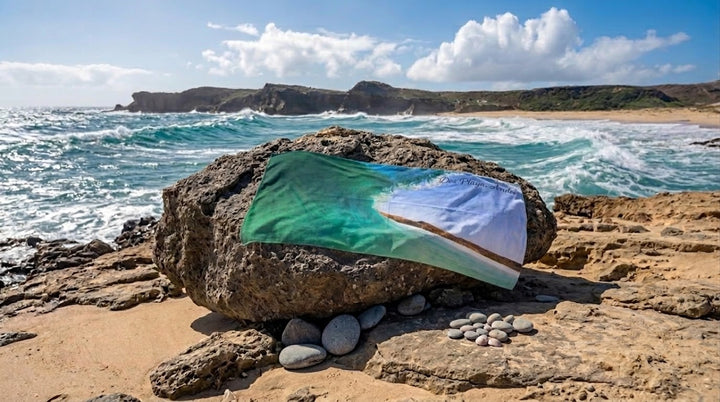 Born in Aruba ~ Dos playa wave towel • Original island photography